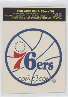 1981-82 Fleer NBA Basketball Team Stickers - [Base] #_PH&^ - Philadelphia 76ers Team